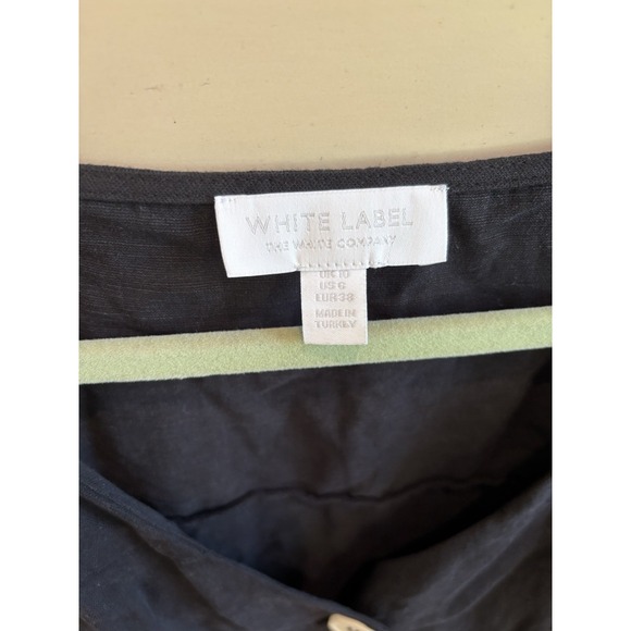White Label The White Company Black Tencel Linen Button Front Maxi Dress Beach 6 - Picture 2 of 6